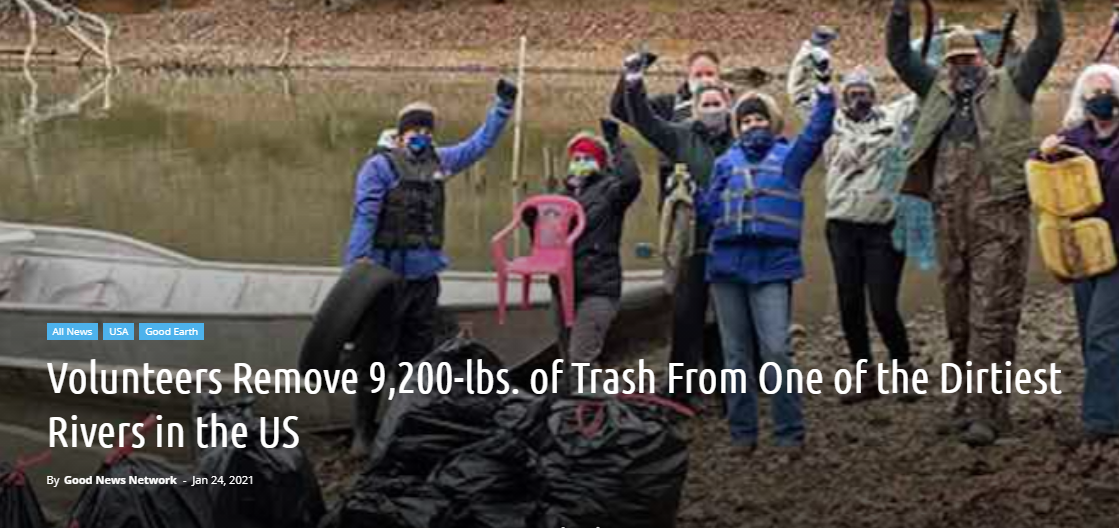 Volunteers Remove 9,200-lbs. of Trash From One of the Dirtiest Rivers in the US